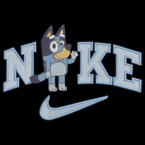 Nike Bluey Waving HOODIE Embroidered Adult Unisex Sweatshirt Dog Cartoon